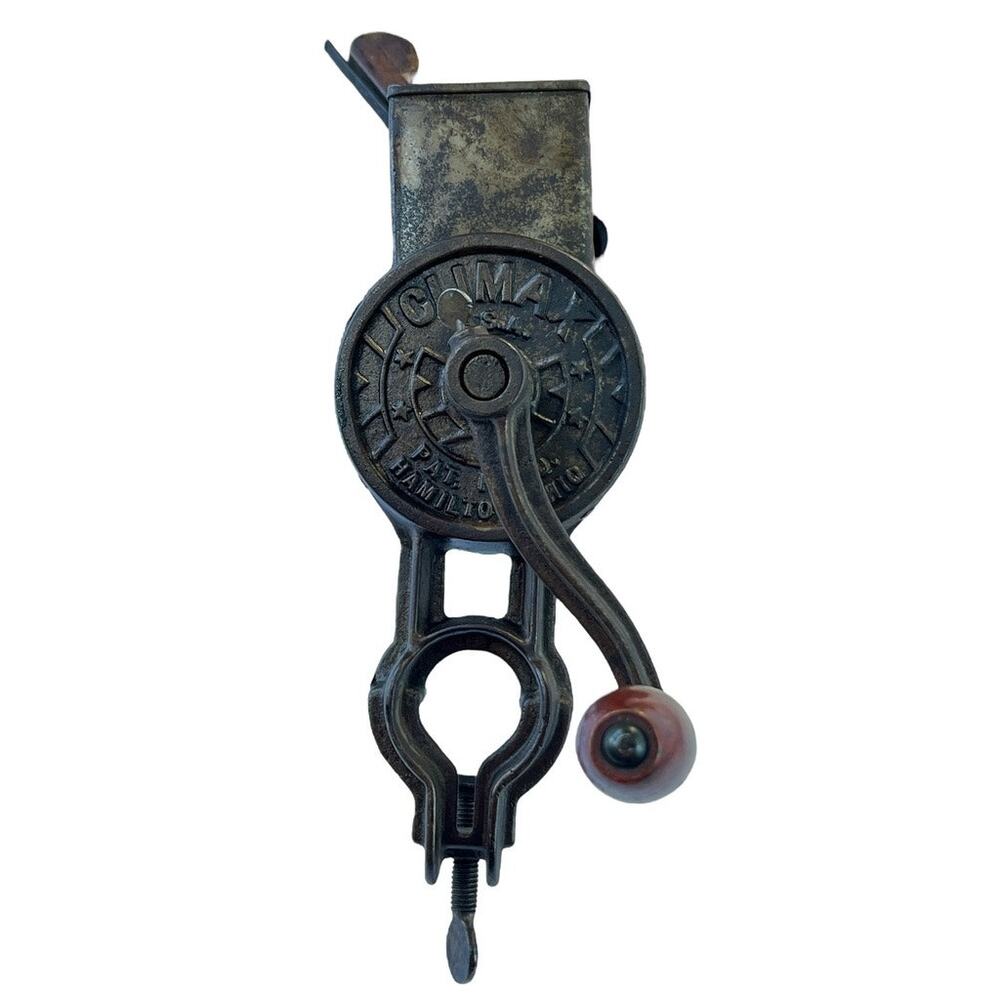 Antique Tabletop Grater Food Mill Climax USA Hamilton Ohio Crank Handle Rustic